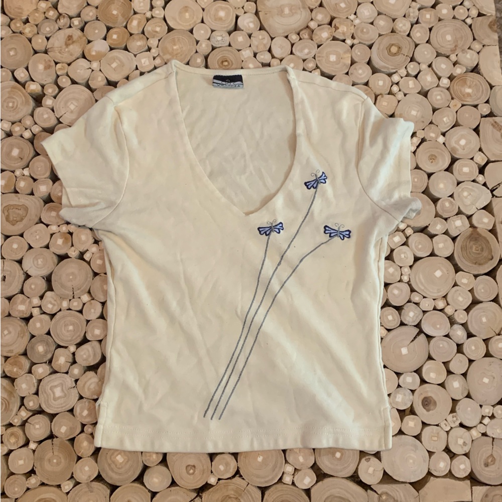 Light yellow butterfly shirt